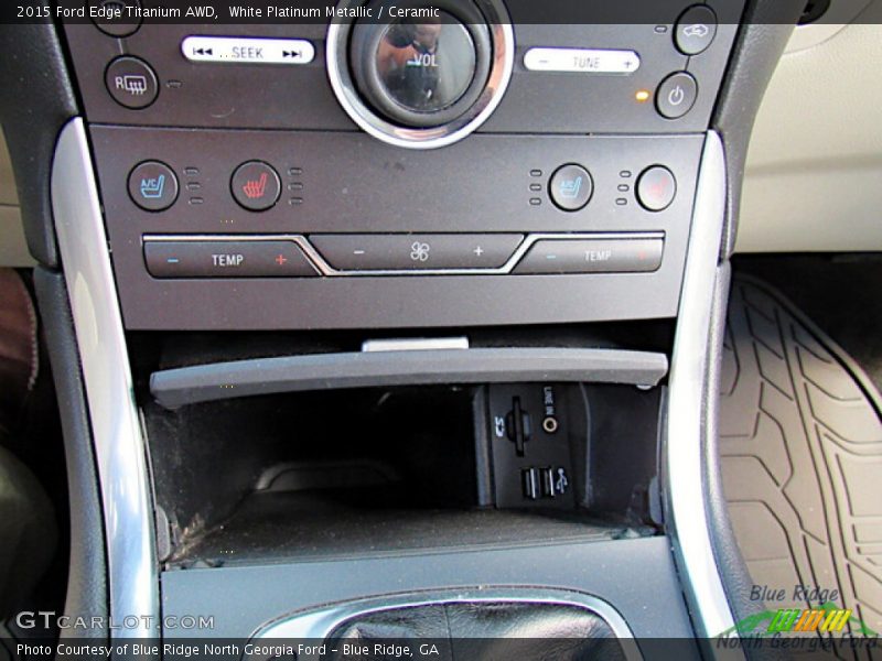 White Platinum Metallic / Ceramic 2015 Ford Edge Titanium AWD