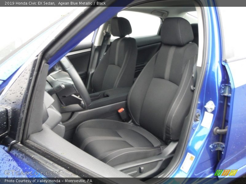 Agean Blue Metallic / Black 2019 Honda Civic EX Sedan