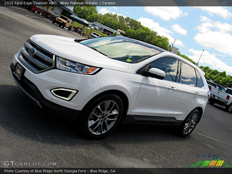 White Platinum Metallic / Ceramic 2015 Ford Edge Titanium AWD