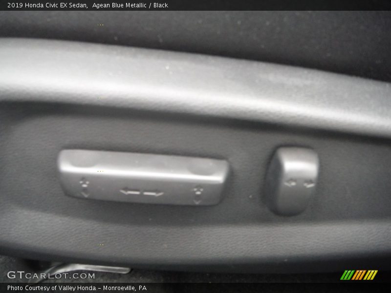 Agean Blue Metallic / Black 2019 Honda Civic EX Sedan