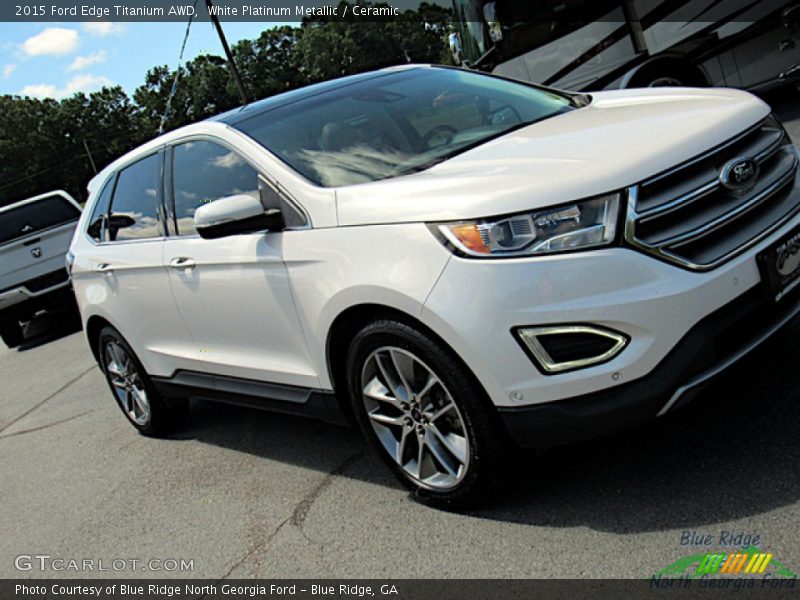 White Platinum Metallic / Ceramic 2015 Ford Edge Titanium AWD