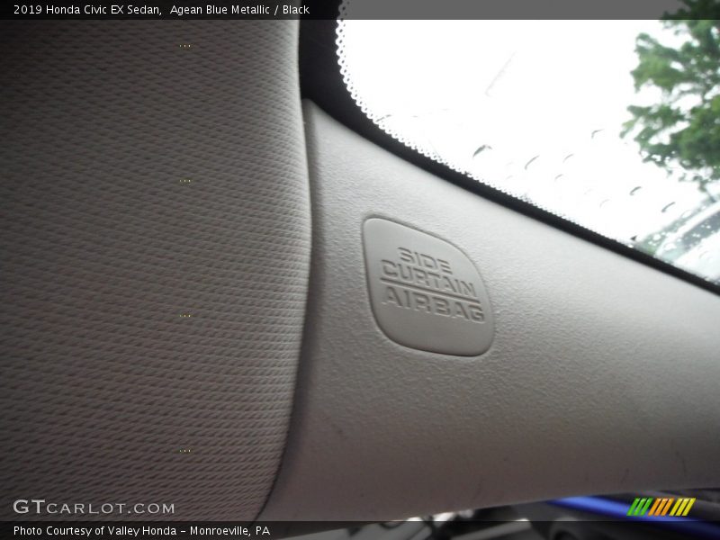 Agean Blue Metallic / Black 2019 Honda Civic EX Sedan