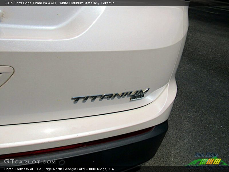 White Platinum Metallic / Ceramic 2015 Ford Edge Titanium AWD