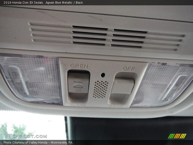 Agean Blue Metallic / Black 2019 Honda Civic EX Sedan