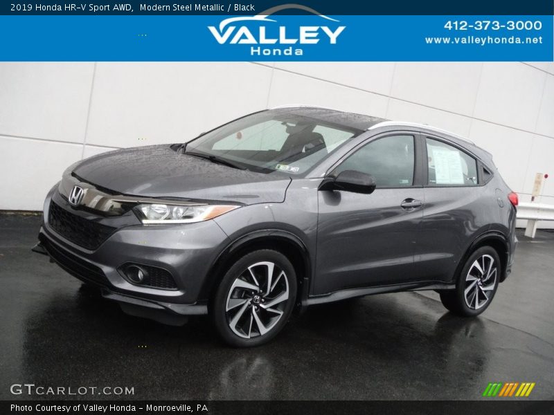 Modern Steel Metallic / Black 2019 Honda HR-V Sport AWD