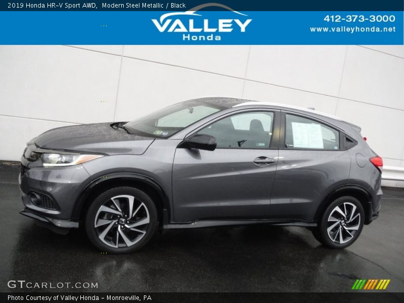 Modern Steel Metallic / Black 2019 Honda HR-V Sport AWD