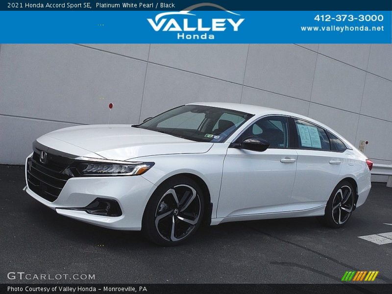 Platinum White Pearl / Black 2021 Honda Accord Sport SE