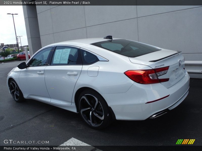 Platinum White Pearl / Black 2021 Honda Accord Sport SE