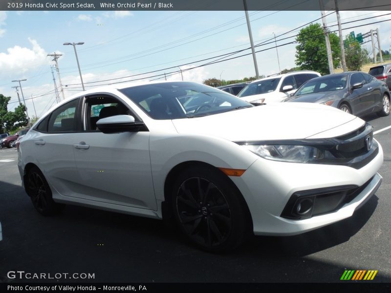 White Orchid Pearl / Black 2019 Honda Civic Sport Sedan