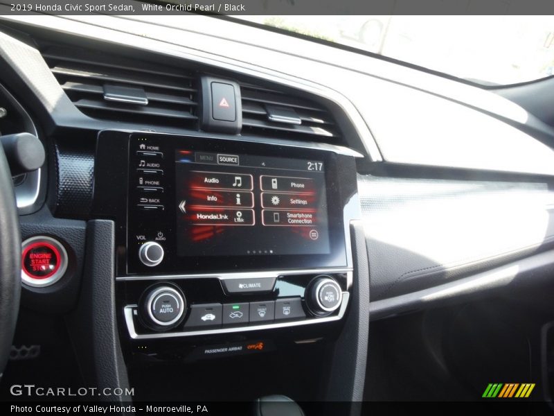 White Orchid Pearl / Black 2019 Honda Civic Sport Sedan