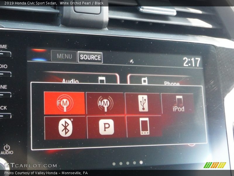 White Orchid Pearl / Black 2019 Honda Civic Sport Sedan