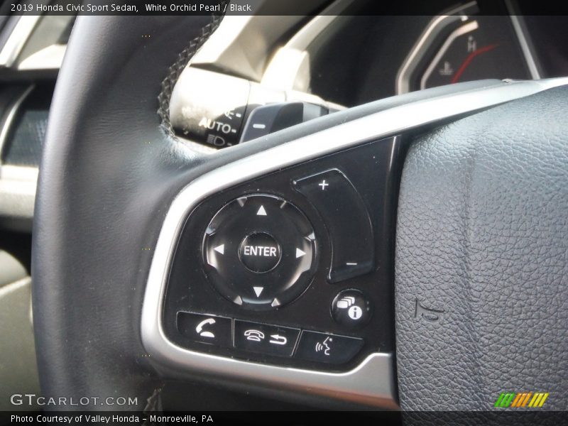 White Orchid Pearl / Black 2019 Honda Civic Sport Sedan
