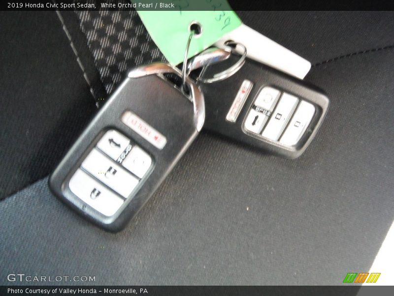 White Orchid Pearl / Black 2019 Honda Civic Sport Sedan