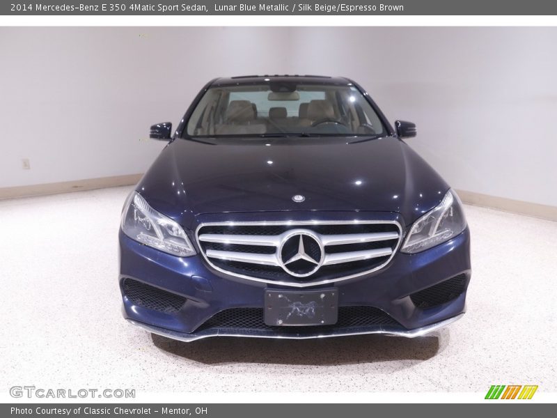 Lunar Blue Metallic / Silk Beige/Espresso Brown 2014 Mercedes-Benz E 350 4Matic Sport Sedan