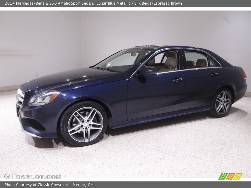 Lunar Blue Metallic / Silk Beige/Espresso Brown 2014 Mercedes-Benz E 350 4Matic Sport Sedan