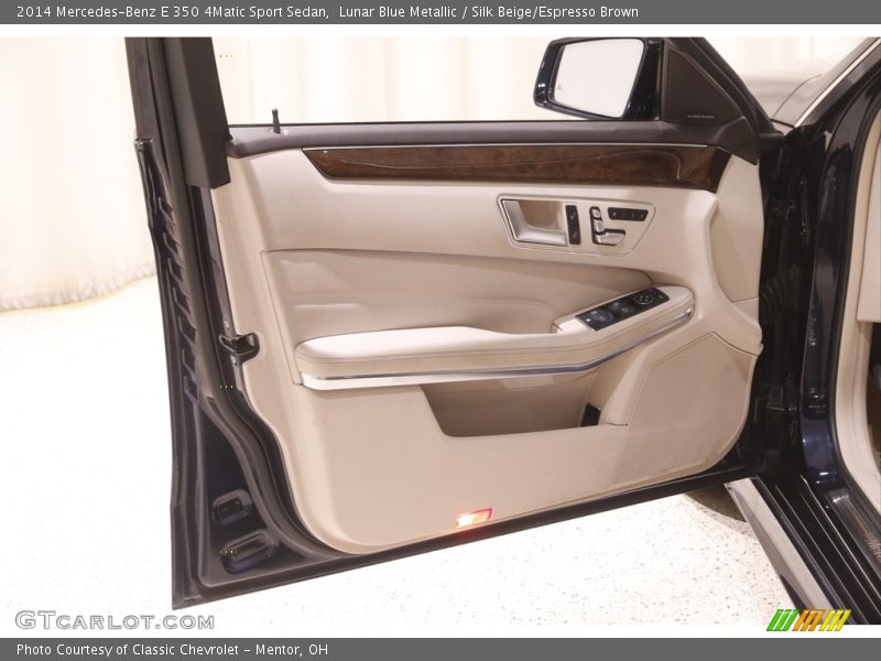Lunar Blue Metallic / Silk Beige/Espresso Brown 2014 Mercedes-Benz E 350 4Matic Sport Sedan
