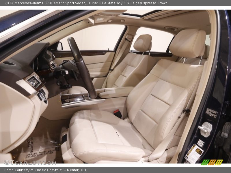 Lunar Blue Metallic / Silk Beige/Espresso Brown 2014 Mercedes-Benz E 350 4Matic Sport Sedan