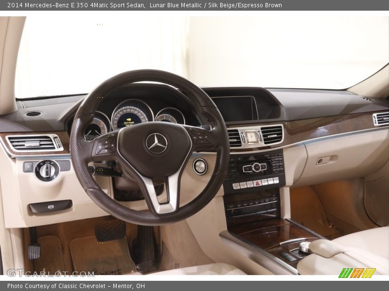 Lunar Blue Metallic / Silk Beige/Espresso Brown 2014 Mercedes-Benz E 350 4Matic Sport Sedan