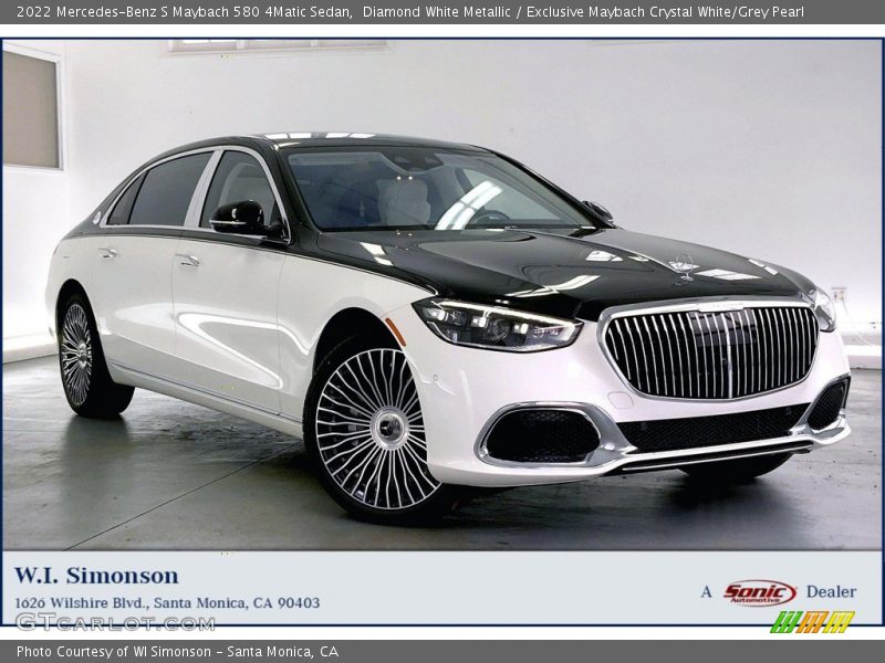 Diamond White Metallic / Exclusive Maybach Crystal White/Grey Pearl 2022 Mercedes-Benz S Maybach 580 4Matic Sedan