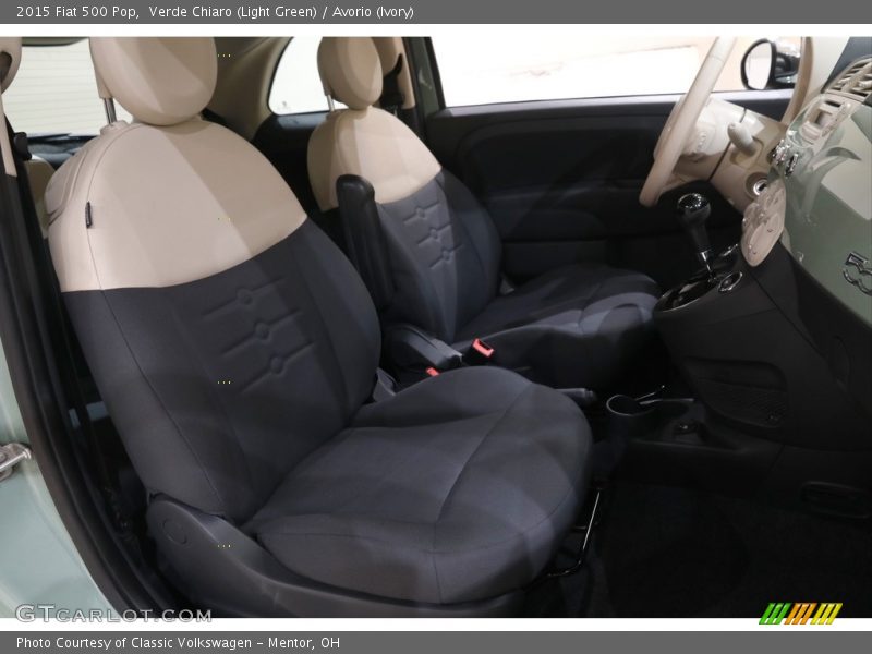 Verde Chiaro (Light Green) / Avorio (Ivory) 2015 Fiat 500 Pop