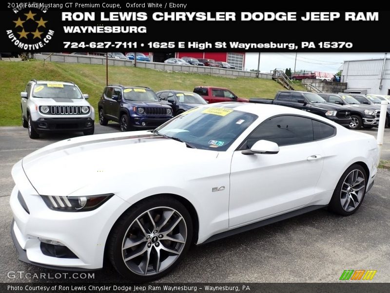 Oxford White / Ebony 2016 Ford Mustang GT Premium Coupe