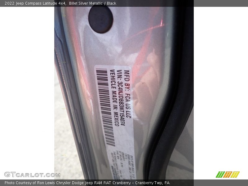 Billet Silver Metallic / Black 2022 Jeep Compass Latitude 4x4