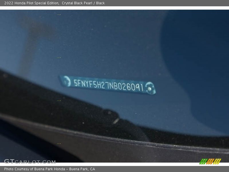 Crystal Black Pearl / Black 2022 Honda Pilot Special Edition