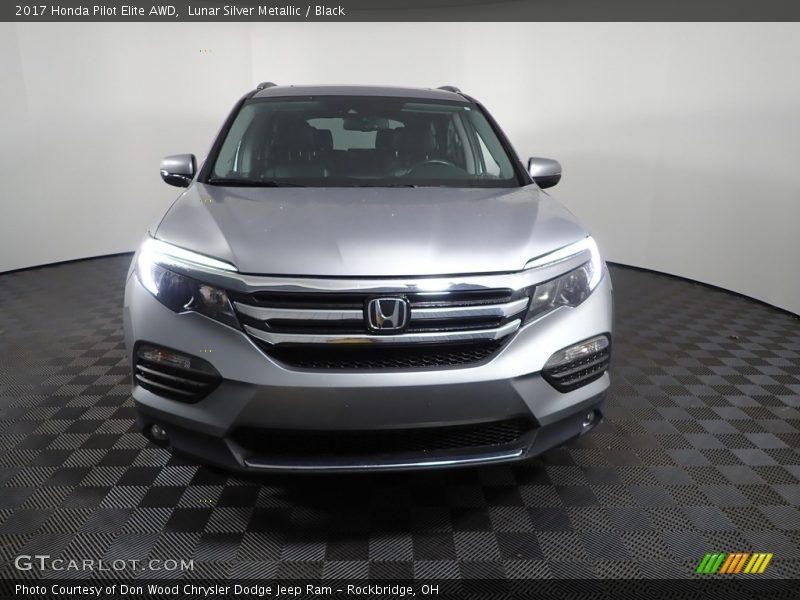 Lunar Silver Metallic / Black 2017 Honda Pilot Elite AWD