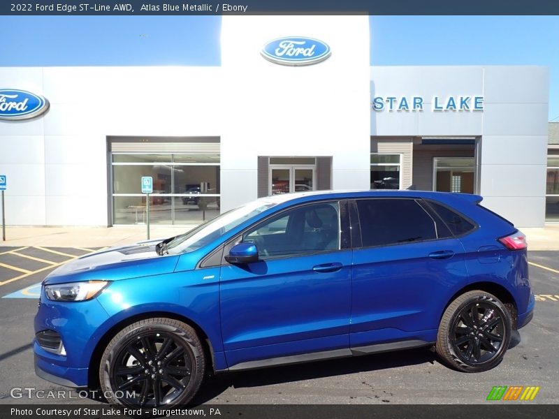 Atlas Blue Metallic / Ebony 2022 Ford Edge ST-Line AWD