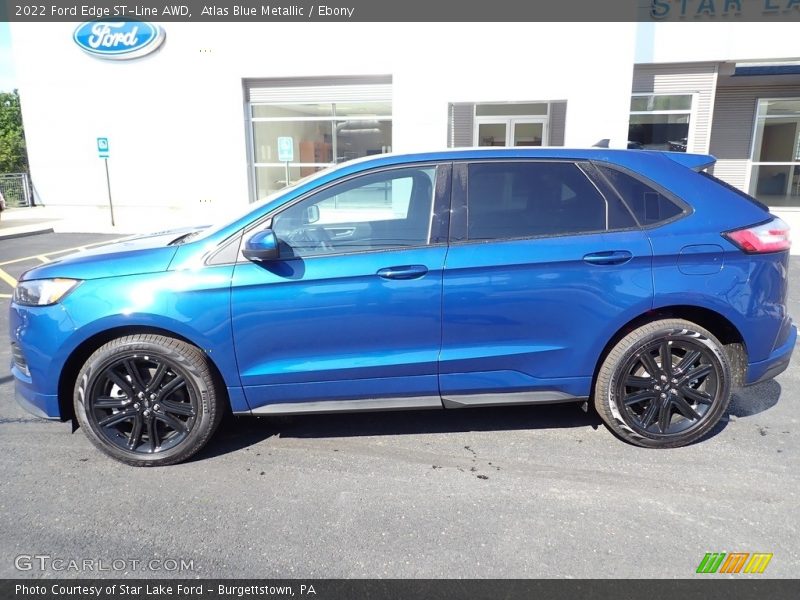 Atlas Blue Metallic / Ebony 2022 Ford Edge ST-Line AWD