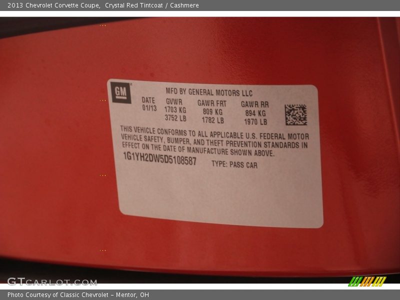 Crystal Red Tintcoat / Cashmere 2013 Chevrolet Corvette Coupe