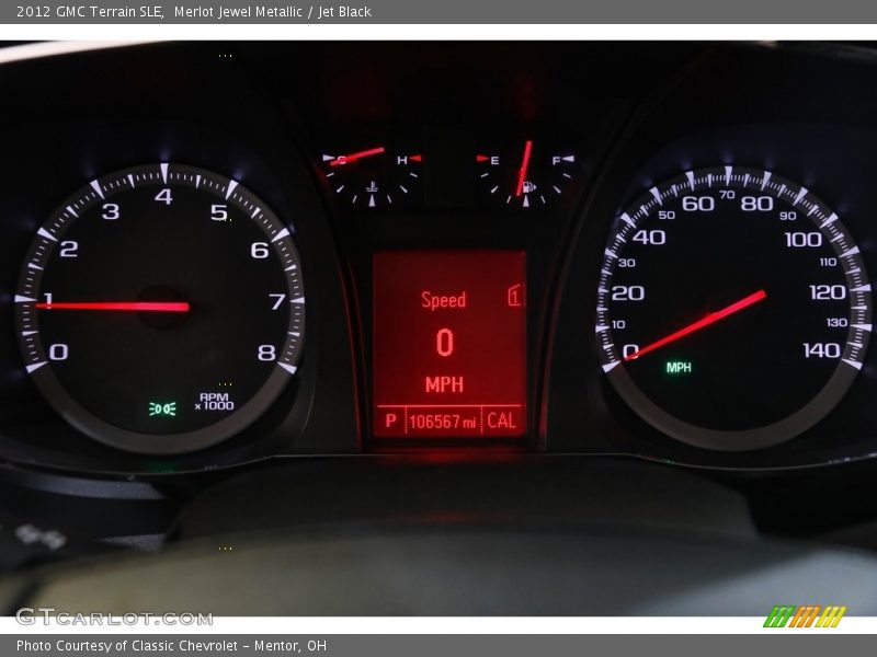 Merlot Jewel Metallic / Jet Black 2012 GMC Terrain SLE