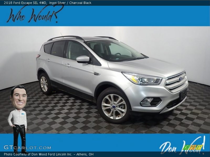 Ingot Silver / Charcoal Black 2018 Ford Escape SEL 4WD