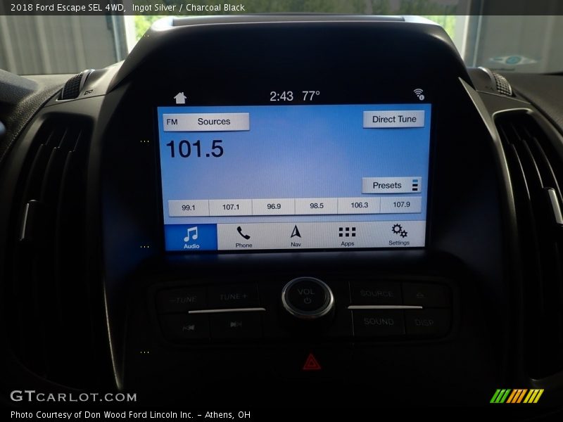 Ingot Silver / Charcoal Black 2018 Ford Escape SEL 4WD