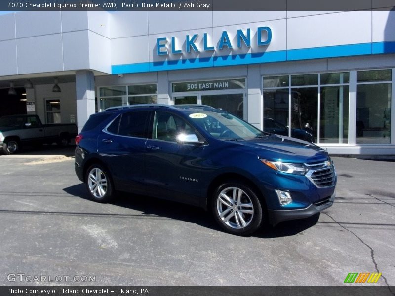 Pacific Blue Metallic / Ash Gray 2020 Chevrolet Equinox Premier AWD