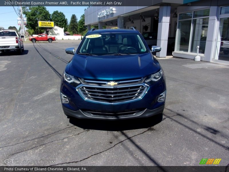 Pacific Blue Metallic / Ash Gray 2020 Chevrolet Equinox Premier AWD