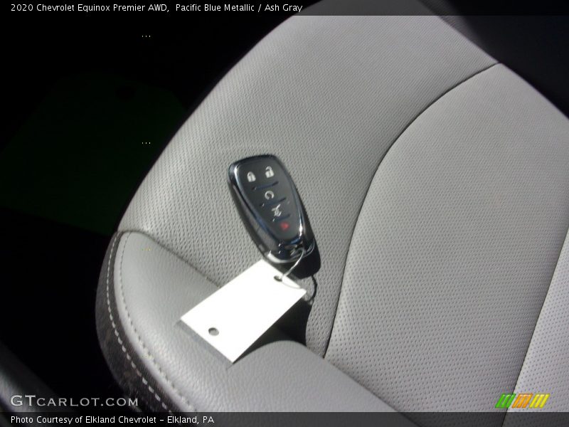 Pacific Blue Metallic / Ash Gray 2020 Chevrolet Equinox Premier AWD