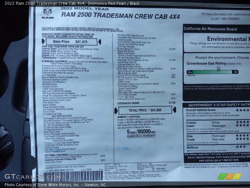 Delmonico Red Pearl / Black 2022 Ram 2500 Tradesman Crew Cab 4x4