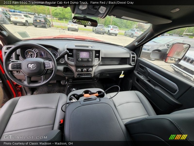  2022 5500 Tradesman Regular Cab 4x4 Dump Truck Black/Diesel Gray Interior