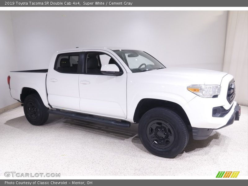 Super White / Cement Gray 2019 Toyota Tacoma SR Double Cab 4x4