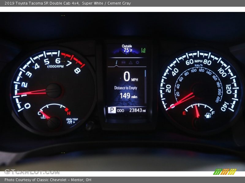 Super White / Cement Gray 2019 Toyota Tacoma SR Double Cab 4x4