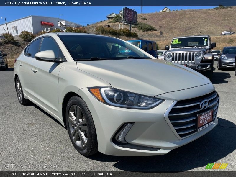 Silver / Beige 2017 Hyundai Elantra Value Edition
