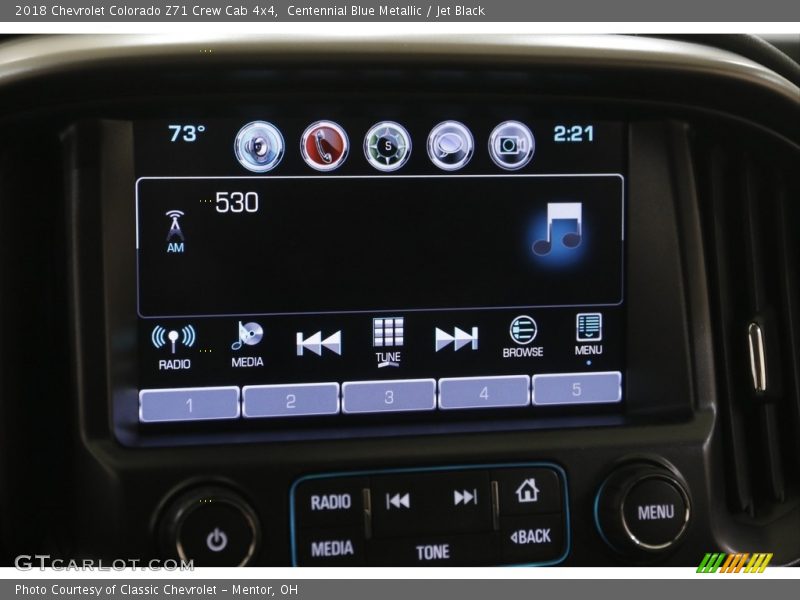 Centennial Blue Metallic / Jet Black 2018 Chevrolet Colorado Z71 Crew Cab 4x4