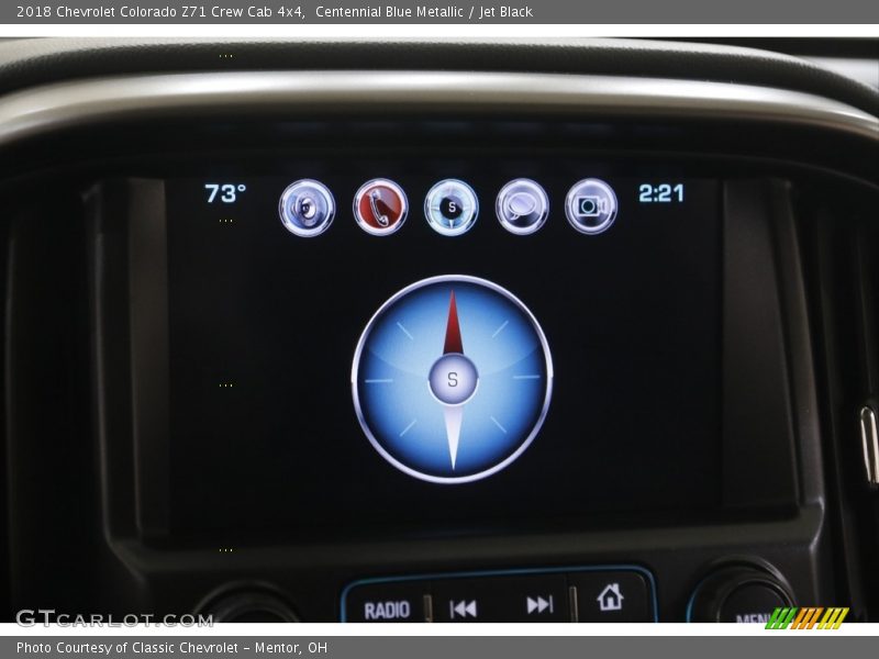 Centennial Blue Metallic / Jet Black 2018 Chevrolet Colorado Z71 Crew Cab 4x4