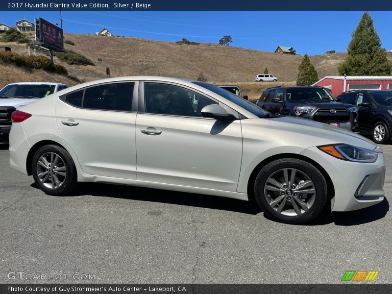 Silver / Beige 2017 Hyundai Elantra Value Edition