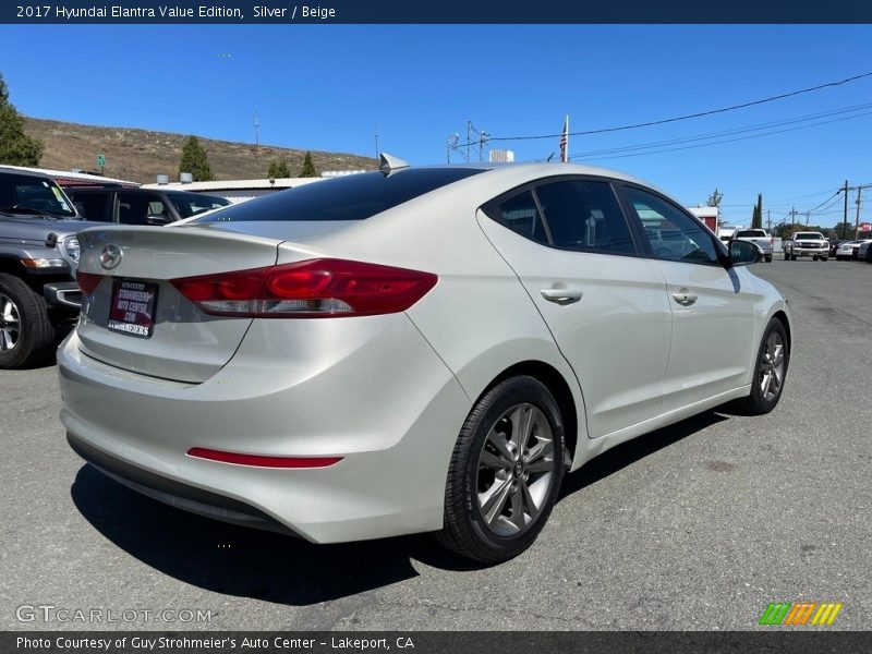 Silver / Beige 2017 Hyundai Elantra Value Edition