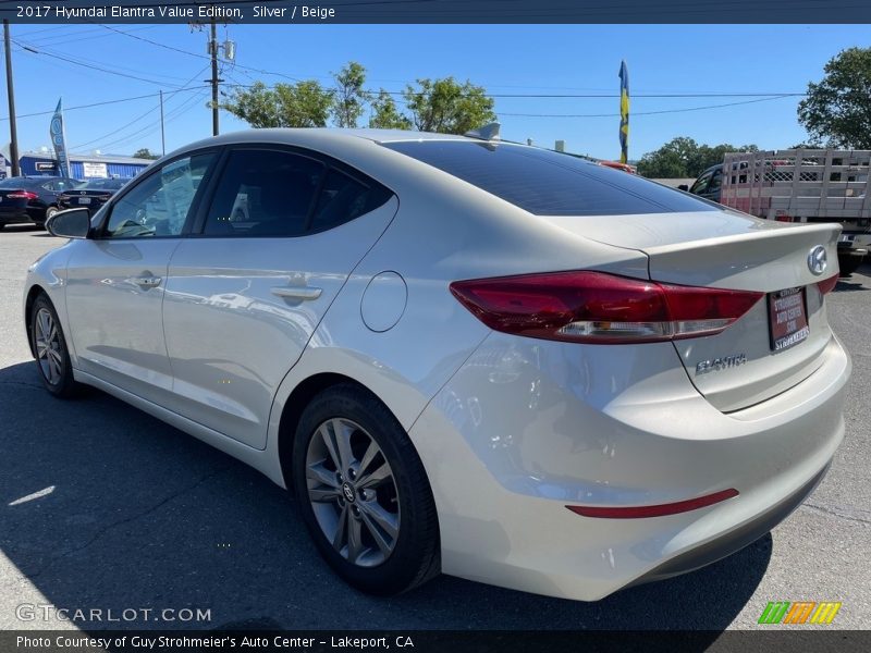 Silver / Beige 2017 Hyundai Elantra Value Edition