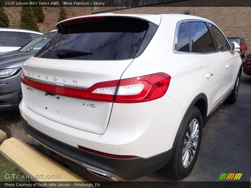 White Platinum / Ebony 2016 Lincoln MKX Select AWD