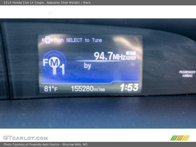 Alabaster Silver Metallic / Black 2014 Honda Civic LX Coupe