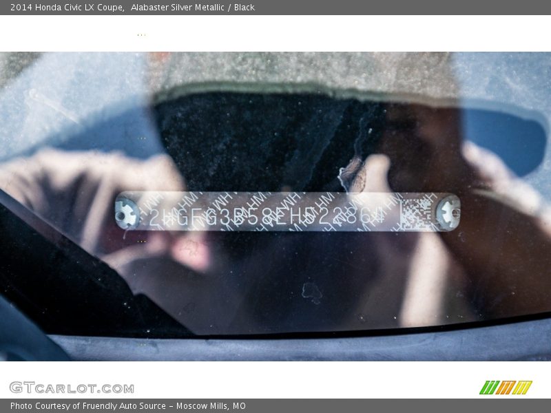 Alabaster Silver Metallic / Black 2014 Honda Civic LX Coupe